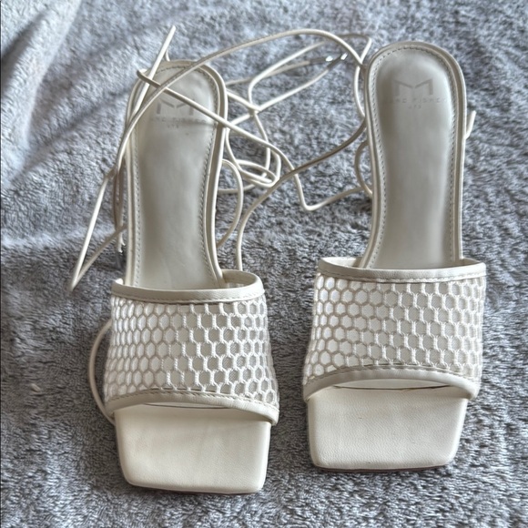 Elegant White Strapy Women's Heels - Picture 1 of 14